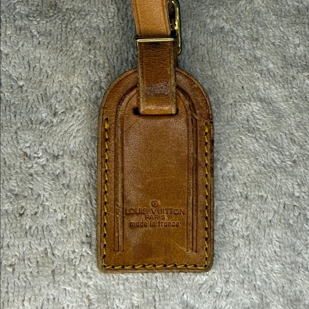 Vintage Louis Vuitton Mini Luggage Tag and Poignier in Vachetta Leather (13Q)